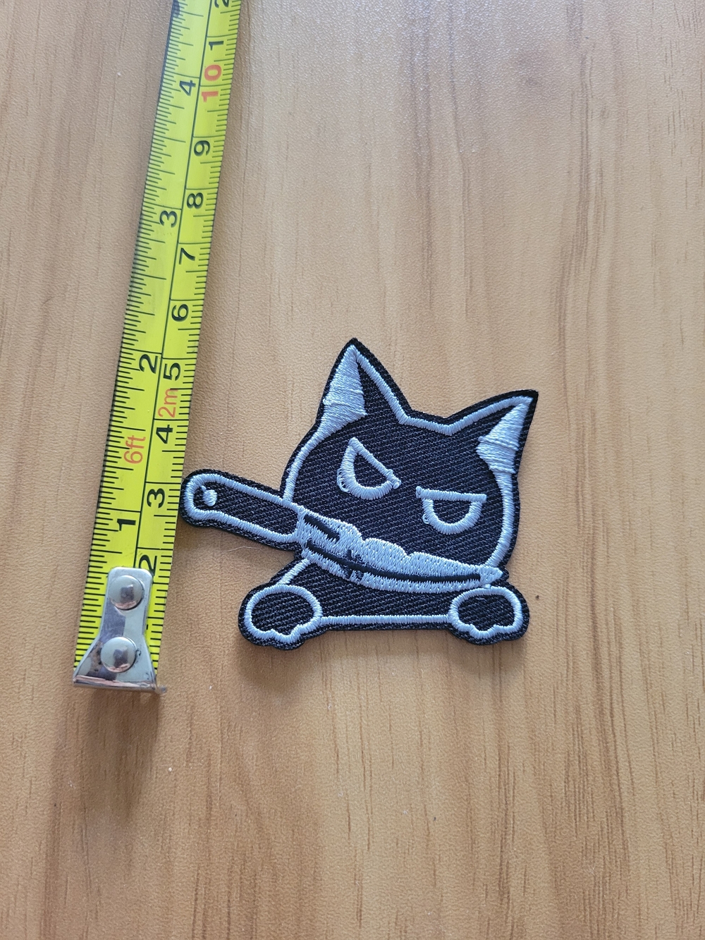 🎃BUY 2 GET 1 FREE🎃Black & Silver Angry Cat Embroidered Patch